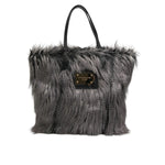 Dolce & Gabbana Black Oversize Faux Fur Shopping Tote Bag BAG1649