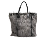 Dolce & Gabbana Black Oversize Faux Fur Shopping Tote Bag BAG1649