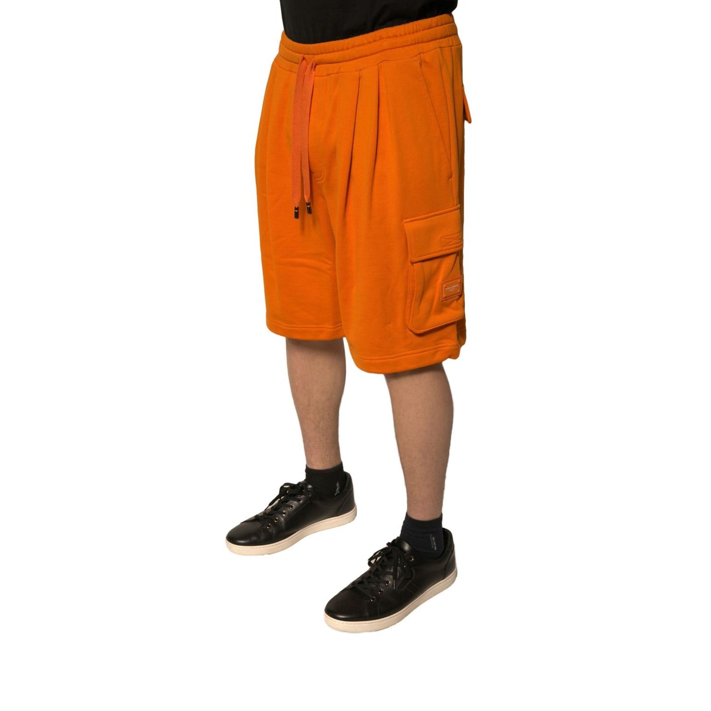 Dolce & Gabbana Orange Cotton Men Casual Cargo Bermuda Shorts