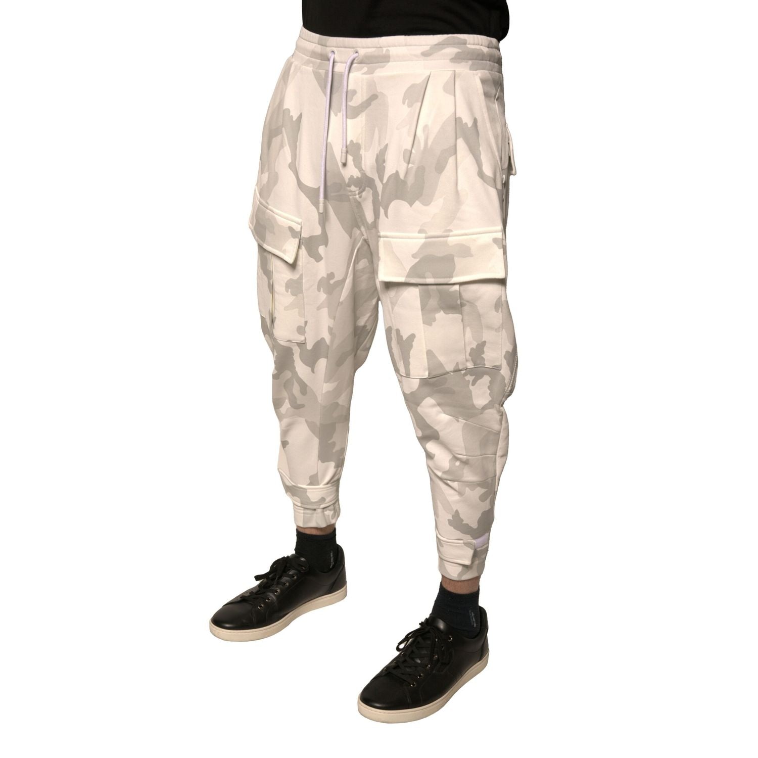 Dolce & Gabbana White Camouflage Cargo Jogger Pants
