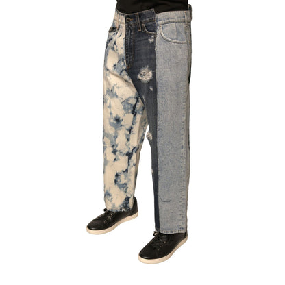 Dolce & Gabbana Multicolor Patchwork Cotton Straight Men Denim Jeans