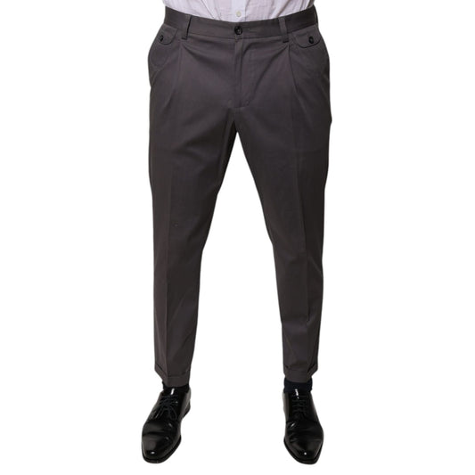 Dolce & Gabbana Dark Gray Mid Waist Dress Pants