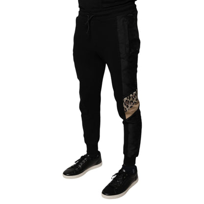 Dolce & Gabbana Black Leopard Slim Fit Jogger Pants