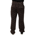 Dolce & Gabbana Brown Logo Cotton Straight Denim Jeans PAN75830-48