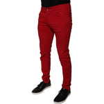 Dolce & Gabbana Red Crown Logo Cotton Skinny Denim Jeans PAN75871-48