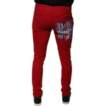 Dolce & Gabbana Red Crown Logo Cotton Skinny Denim Jeans PAN75871-48