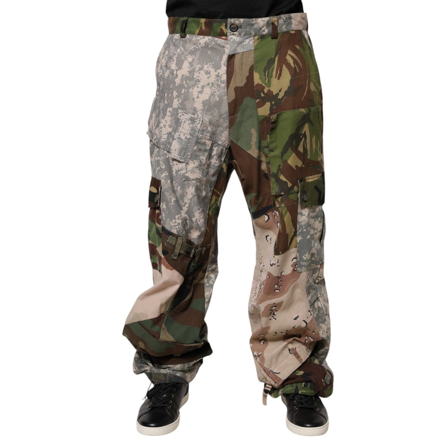 Dolce & Gabbana Multicolor Patchwork Camouflage Cargo Pants