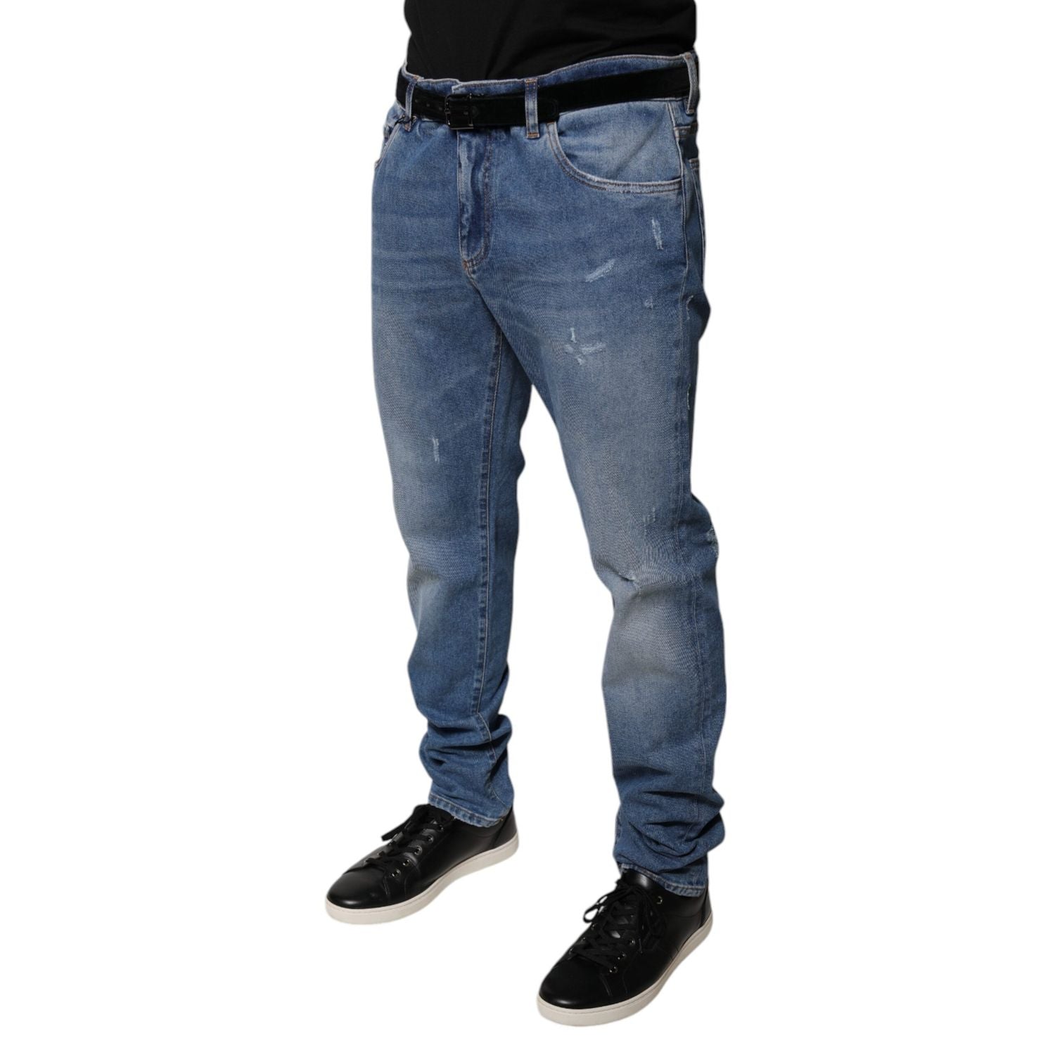 Dolce & Gabbana Light Blue Cotton Men Skinny Denim Jeans