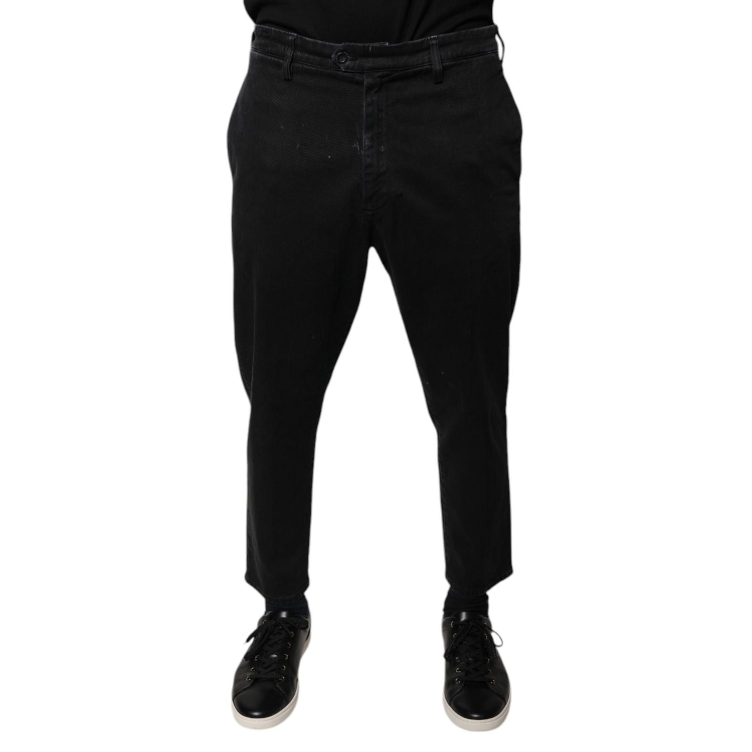 Dolce & Gabbana Black HOUSTON Men Cropped Denim Jeans