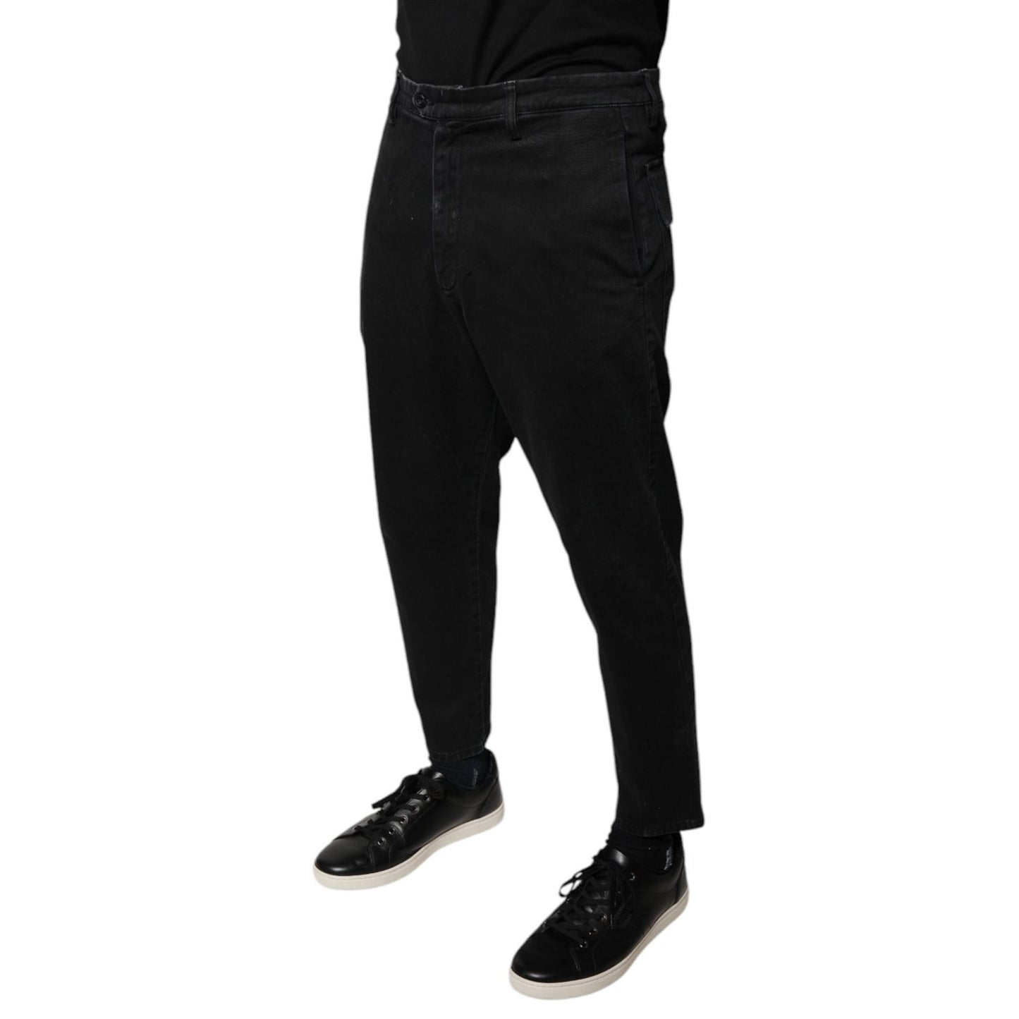 Dolce & Gabbana Black HOUSTON Men Cropped Denim Jeans