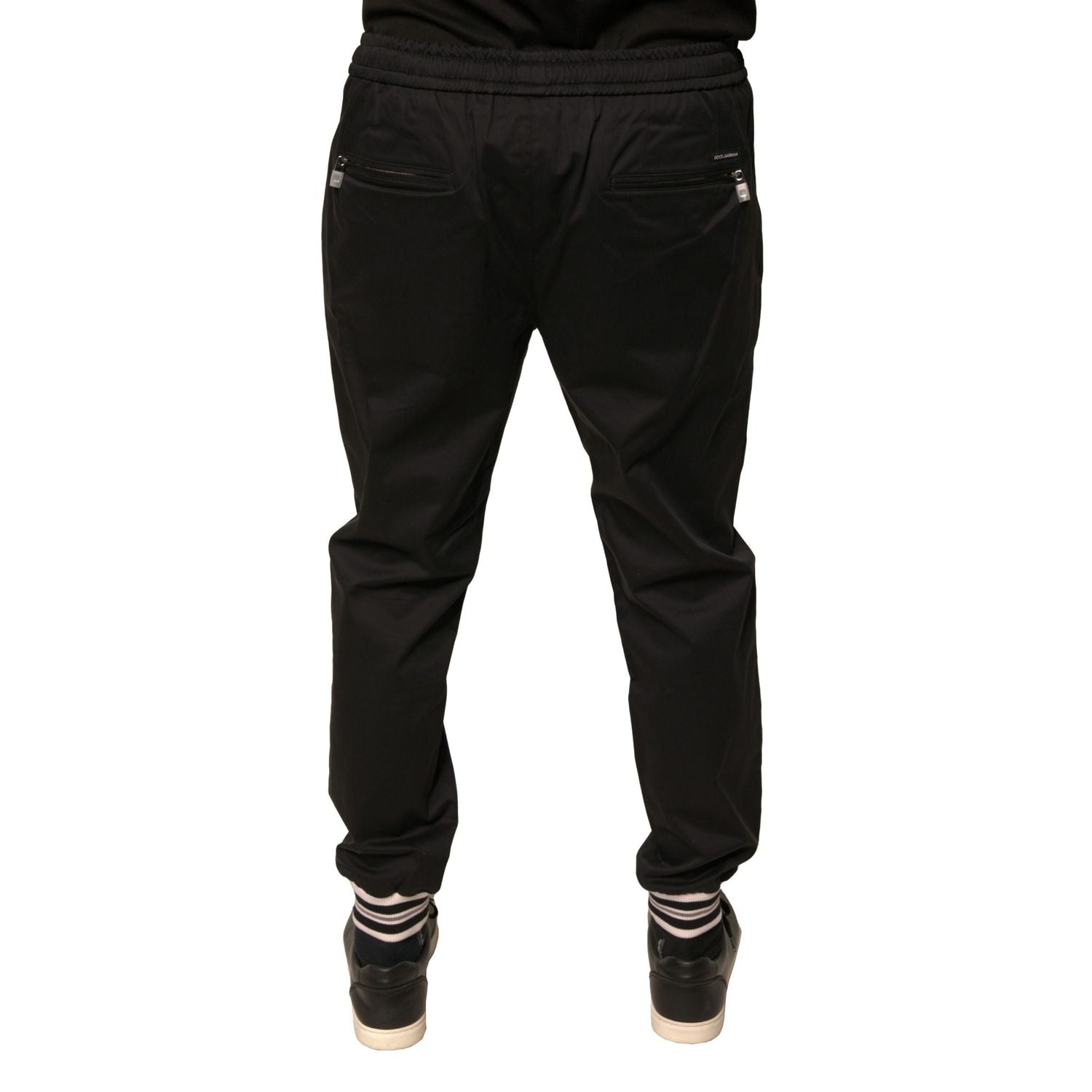 Dolce & Gabbana Black Cotton Stretch Jogger Sweatpants Pants