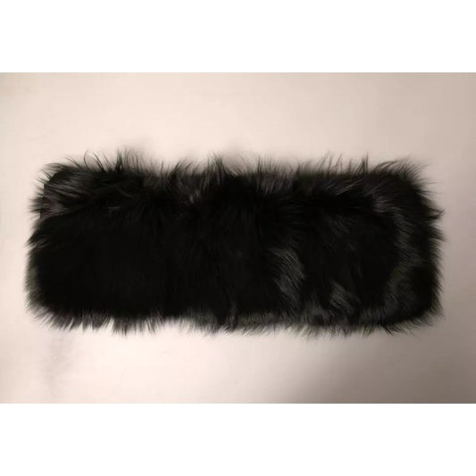 Dolce & Gabbana Black Fur Shoulder Collar Wrap Shawl Scarf