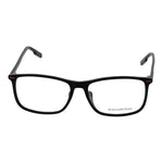Ermenegildo Zegna Black Men Glasses Frame in acetate, rectangle shape, with full-rim and black finish. Size 57-16-145.