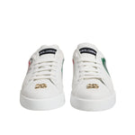 Dolce & Gabbana White Portofino Made In Italy Print Sneakers Shoes