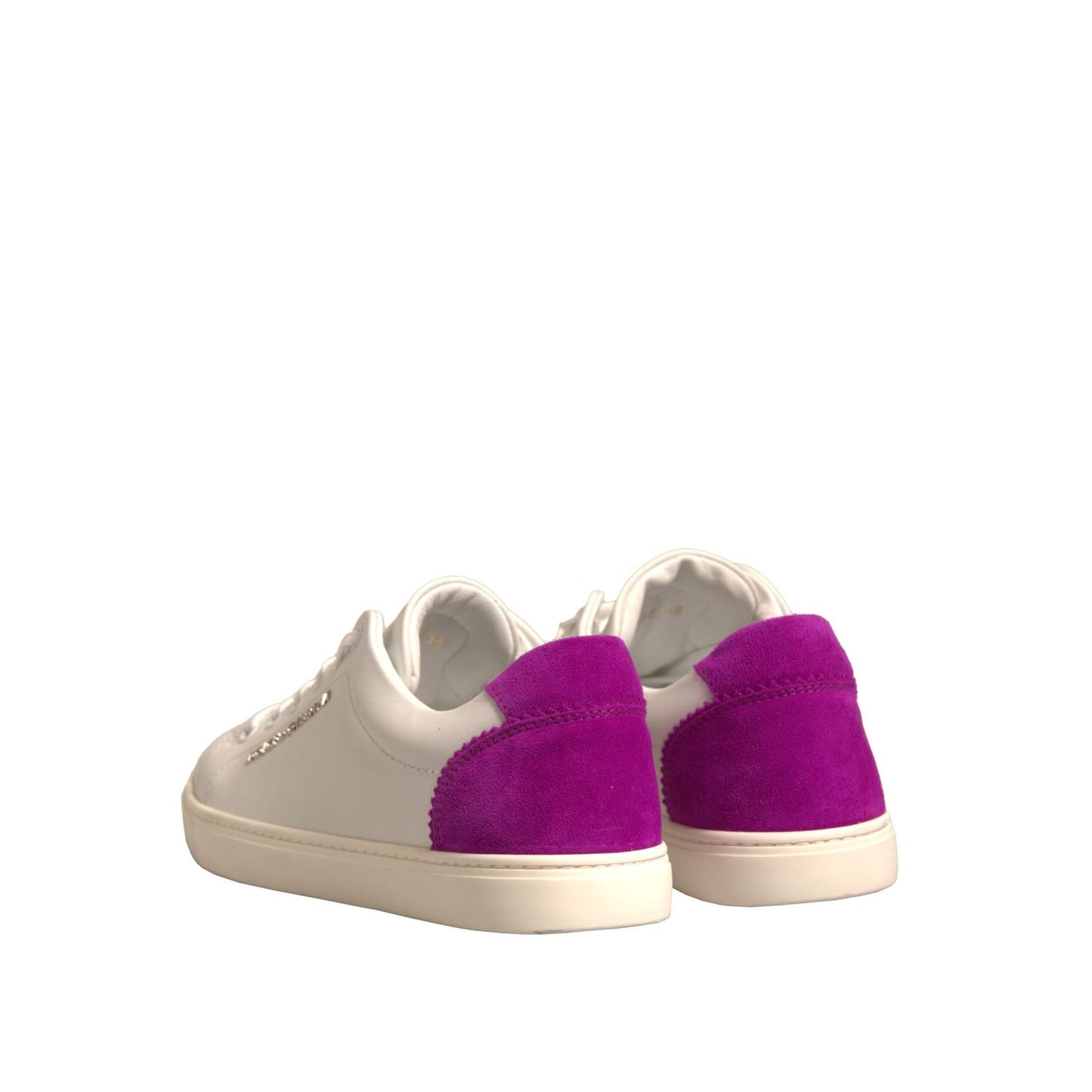 Dolce & Gabbana White Suede Leather Low Top Sneakers Shoes
