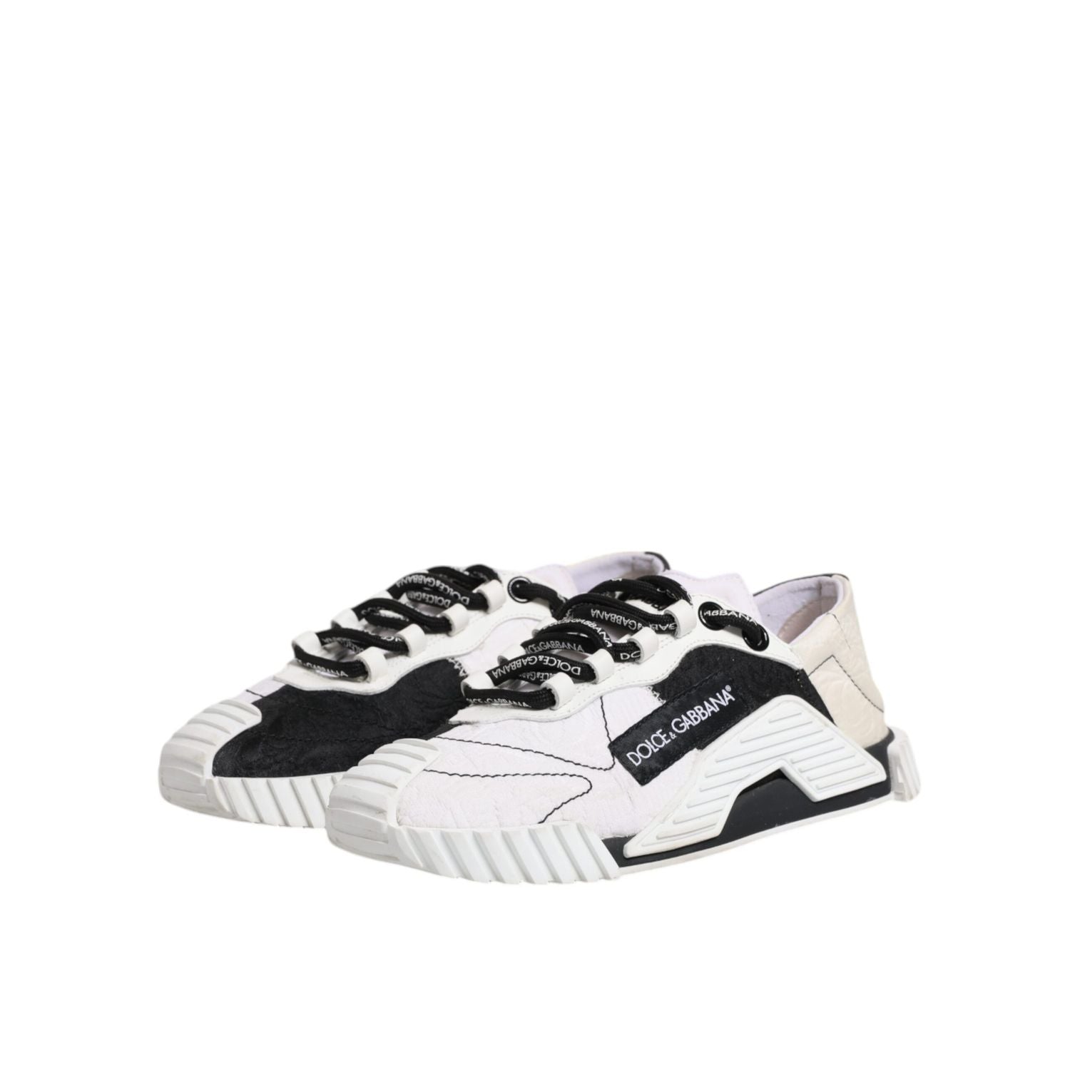 Dolce & Gabbana White Black NS1 Low Top Sneakers Shoes