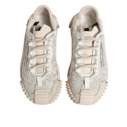 Dolce & Gabbana White Lace NS1 Low Top Sneaker Sports Shoes