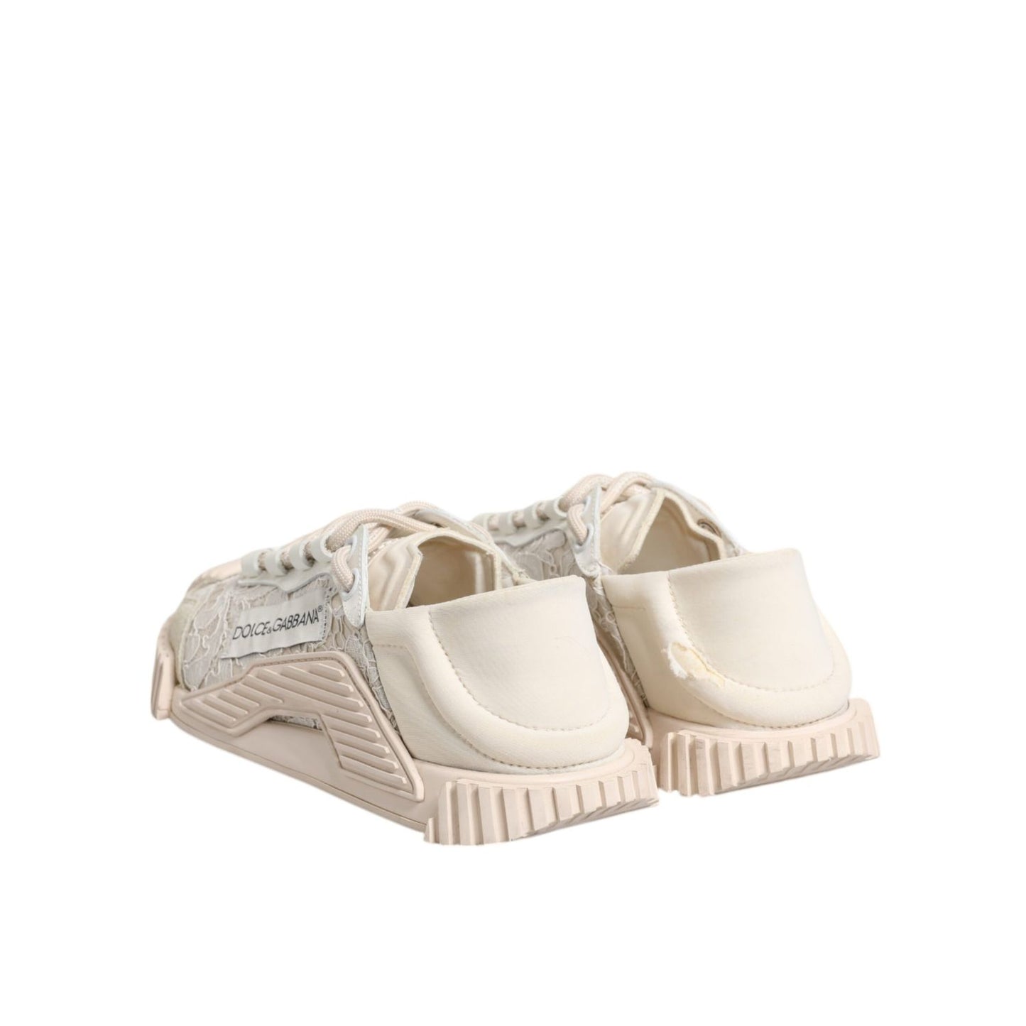 Dolce & Gabbana White Lace NS1 Low Top Sneaker Sports Shoes