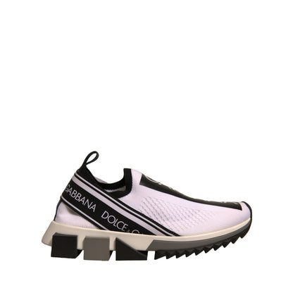 Dolce & Gabbana White Black Slip On Sorrento Sneakers Shoes