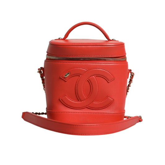 Chanel Orange Coco Mark Vanity Chain Shoulder Hand Purse CHA52