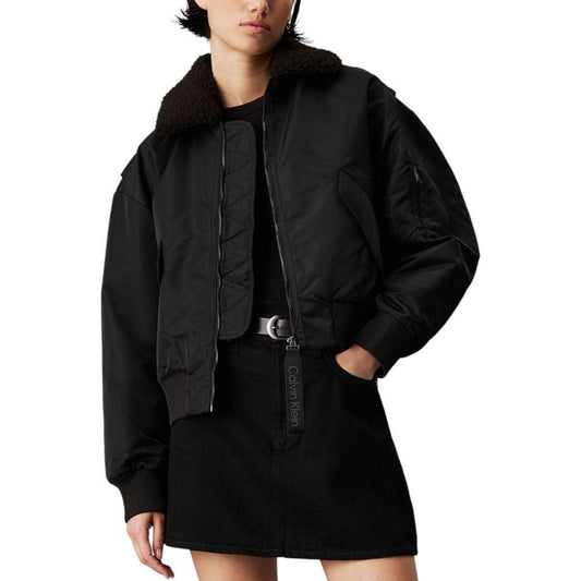 Calvin Klein Jeans Black Polyester Jackets & Coat CA-16503600009-IT42|M