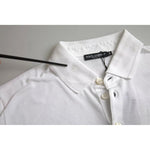 Dolce & Gabbana White Logo Collared Short Sleeve T-shirt