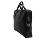 Dolce & Gabbana Black Calfskin Leather Heat Pressed Logo Briefcase Bag BAG4008