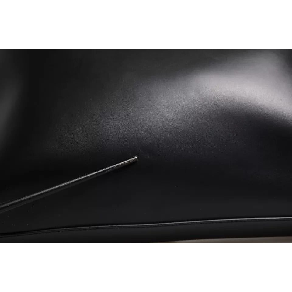 Dolce & Gabbana Black Calfskin Leather Heat Pressed Logo Briefcase Bag BAG4008