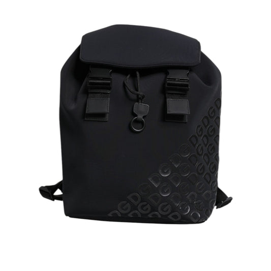 Dolce & Gabbana Black Neoprene Nylon DG Logo School Backpack Bag BAG4063