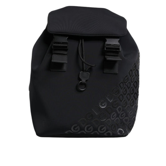 Dolce & Gabbana Black Neoprene Nylon DG Logo School Backpack Bag BAG4064