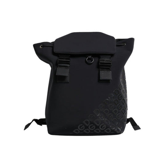 Dolce & Gabbana Black Neoprene Nylon DG Logo School Backpack Bag BAG4065