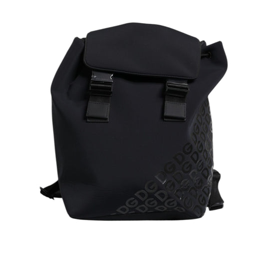 Dolce & Gabbana Black Neoprene Nylon DG Logo School Backpack Bag BAG4066