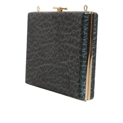 Dolce & Gabbana Black Leather Clutch Evening Crossbody Bag