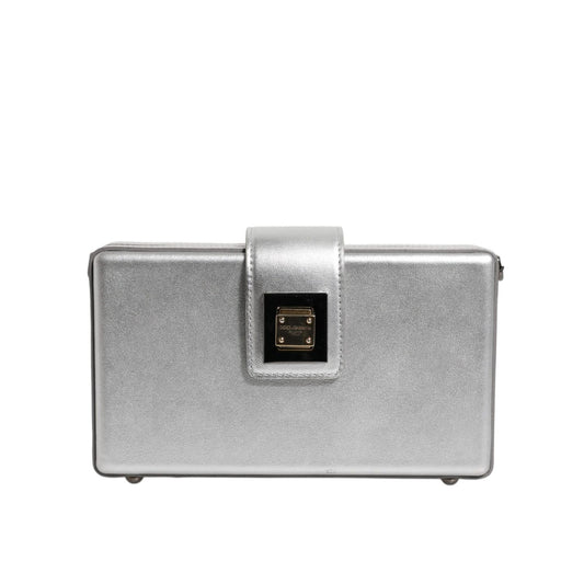 Dolce & Gabbana Metallic Silver DG BOX Leather Shoulder Strap Bag BAG1623