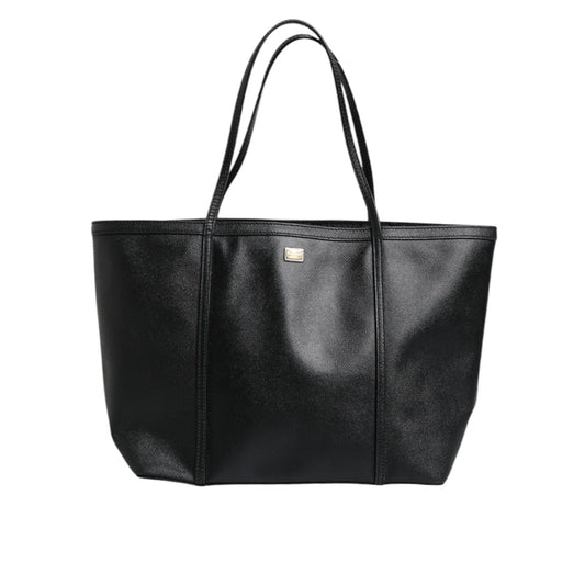 Dolce & Gabbana Black Leather Miss Escape Shopping Tote Bag BAG4057