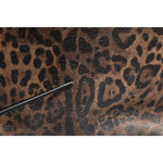 Dolce & Gabbana Brown Black Calfskin Leopard Print Shoulder Tote Bag BAG4078