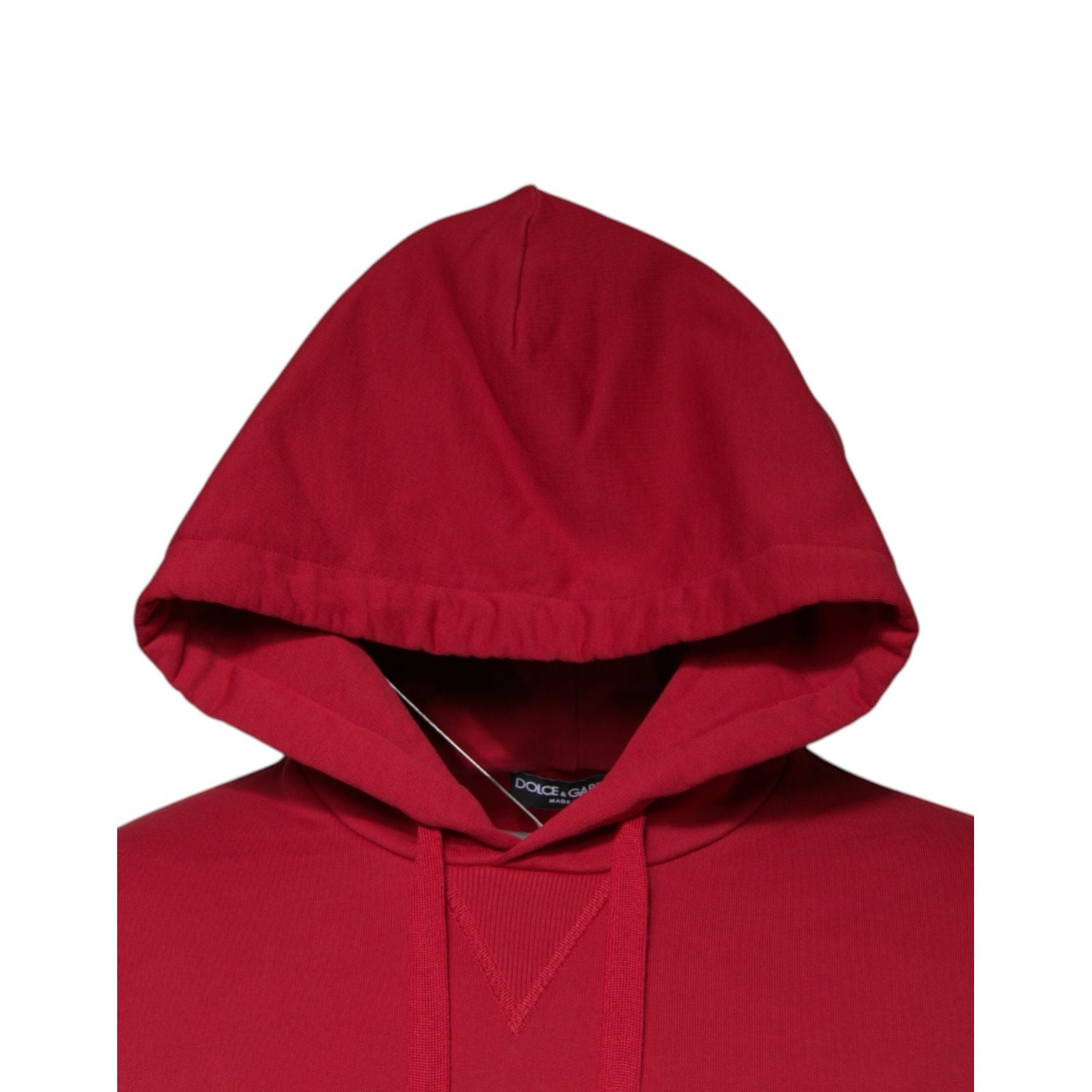 Dolce & Gabbana Red Cotton Logo Hooded Sweatshirt Sweater