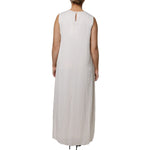 Peserico White Sleeveless Round Neck Shift Long Maxi Dress