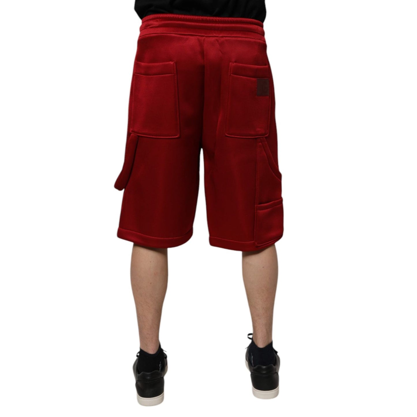 Dolce & Gabbana Maroon Viscose Nylon Mid Waist Bermuda Shorts