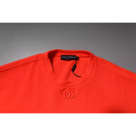 Dolce & Gabbana Red Logo Polyester Crew Neck Sweatshirt Sweater