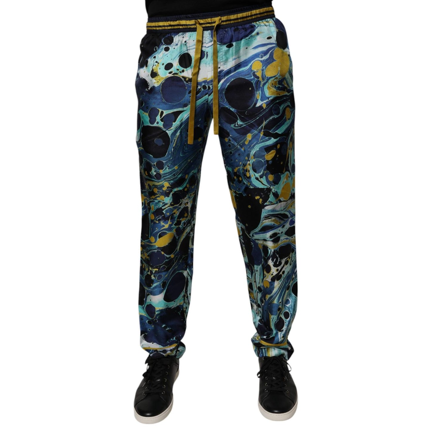Dolce & Gabbana Multicolor Marble Print Jogger Sweatpants Pants