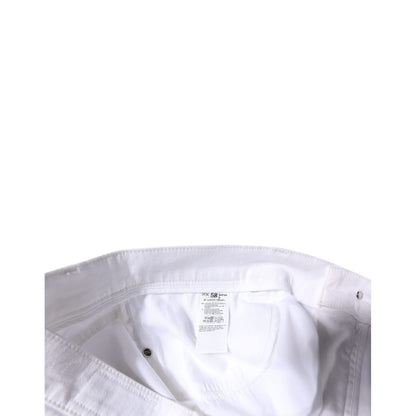 Dolce & Gabbana White Cotton Stretch Skinny Men Denim Jeans