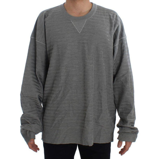 Dolce & Gabbana Gray Crewneck Pullover Silk Sweater TIT20531-1