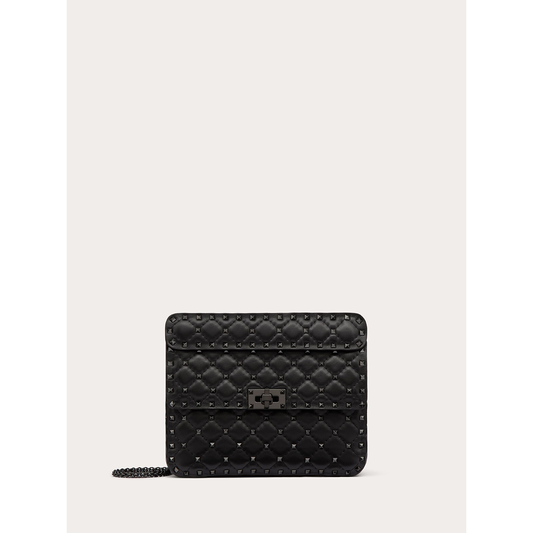 Valentino Garavani Black Nappa Leather Medium Rockstudt Spike Bag VGZW2B0122SLC0NO