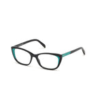 Emilio Pucci Black Acetate Frames with turquoise accents, model EP5127, size 52/16/140 mm, women's eyewear