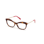 Emilio Pucci Brown Acetate Frames, women's glasses EP5135-56052, classic design with red temples, 56/16/140mm dimensions.