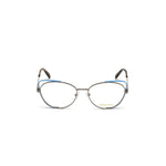 Emilio Pucci Gray Metal Frames with cat-eye shape and grey color, model EP5141-54008, measures 54/17/140 mm for women.