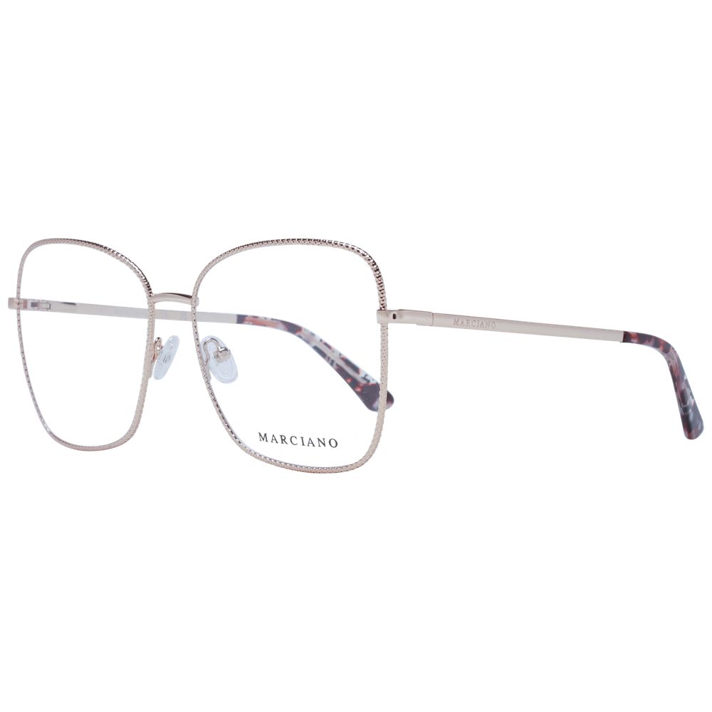 Marciano by Guess Rose Gold Women Glasses Frame in full-rim square design with metal frame and demo lenses, featuring a branded case.