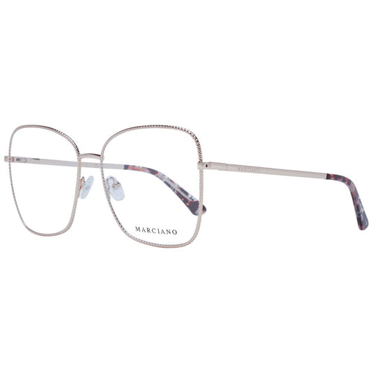Marciano by Guess Rose Gold Women Glasses Frame in full-rim square design with metal frame and demo lenses, featuring a branded case.