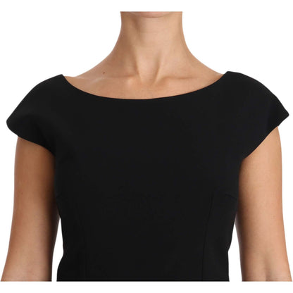 Dolce & Gabbana Black Stretch Fit Flare Gown Maxi